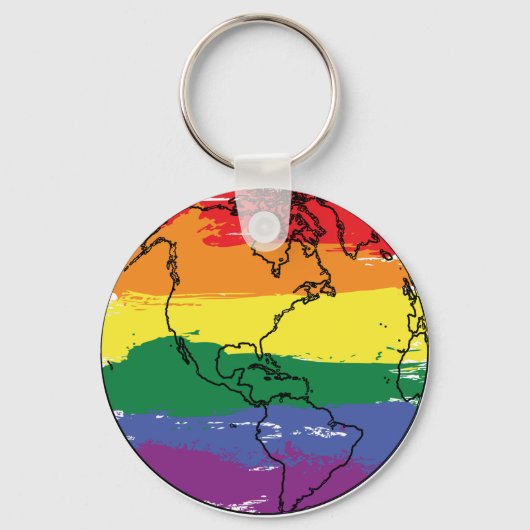 LGBTQ+ Global Flag Sleutelhanger (Voorkant)