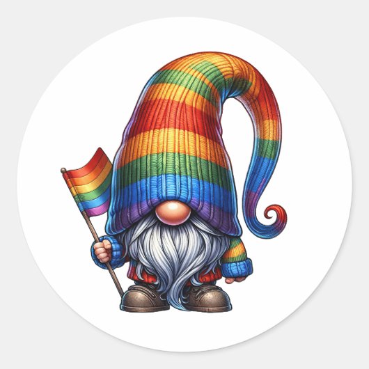 LGBTQ+ Gnoom Decor Ronde Sticker (Voorkant)