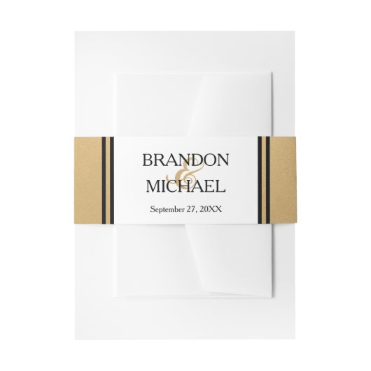 LGBTQ Gold Black Uitnodiging Uitnodigingen Wikkel (Voorkant Voorbeeld)