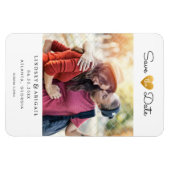 LGBTQ Gold Heart Sparen de Datum met Foto Magneet (Horizontaal)