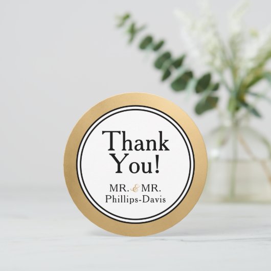 LGBTQ Gold Modern Bedankt Notitie Uitnodiging (Staand voorkant)