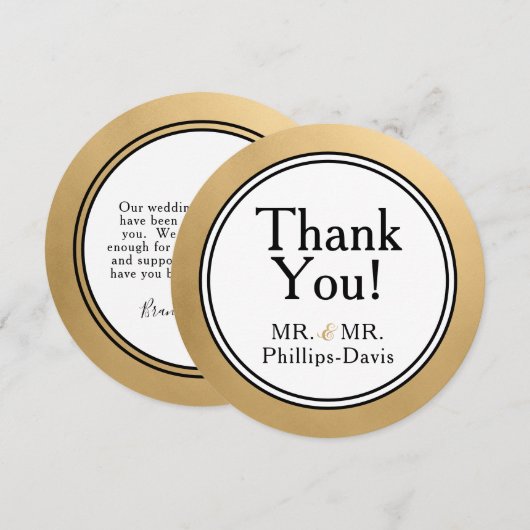 LGBTQ Gold Modern Bedankt Notitie Uitnodiging (Voorkant / Achterkant)