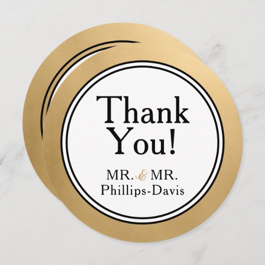 LGBTQ Gold Modern Blank Bedankt Notitie Uitnodigin Kaart (Voorkant / Achterkant)