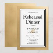 LGBTQ Gold Modern Repetitie Diner Uitnodiging (Voorkant / Achterkant)