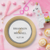 LGBTQ Gold Modern Trouwpapier Bord (Feest)