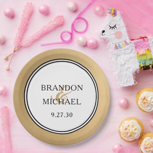 LGBTQ Gold Modern Trouwpapier Bord (Feest)