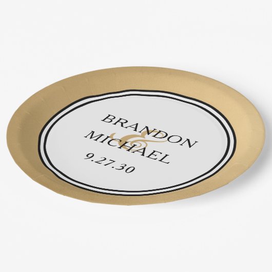 LGBTQ Gold Modern Trouwpapier Bord (Gekanteld)