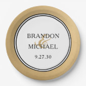 LGBTQ Gold Modern Trouwpapier Bord (Voorkant)