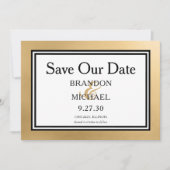 LGBTQ Gold Modern Wedding Sla de datum op Save The Date (Voorkant)