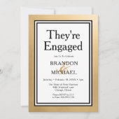 LGBTQ Gold Modern Ze zijn verloofde uitnodiging (Voorkant)