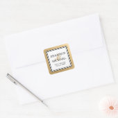 LGBTQ Goud Modern Bruiloft Retouradres Square S Vierkante Sticker (Envelop)