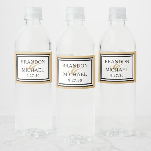 LGBTQ Goud Modern Bruiloft Water Fles Label Waterfles Etiket (Flessen)