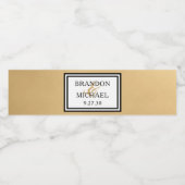 LGBTQ Goud Modern Bruiloft Water Fles Label Waterfles Etiket (Enkel label)