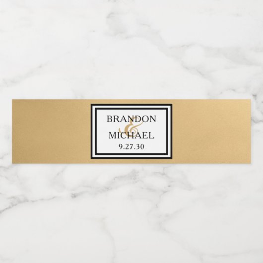 LGBTQ Goud Modern Bruiloft Water Fles Label Waterfles Etiket (Enkel label)