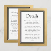 LGBTQ Gouden Huidige Trouwdetails Bijgevoegde Kaar Informatiekaartje (Voorkant / Achterkant)
