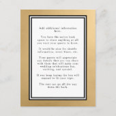 LGBTQ Gouden Huidige Trouwdetails Bijgevoegde Kaar Informatiekaartje (Achterkant)