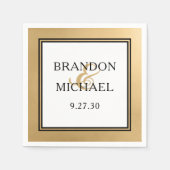 LGBTQ Gouden Moderne Trouwservetten Servet (Voorkant)