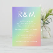 LGBTQ Gradiënt Rainbow Minimalist Monogram Pride Kaart (Staand voorkant)