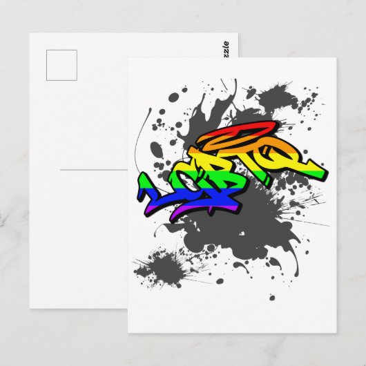 LGBTQ Graffiti | LGBTQ+ Pride Postkarte Briefkaart (Voorkant / Achterkant)
