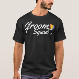 LGBTQ groom squad rainbow trouwring pride homo T-shirt