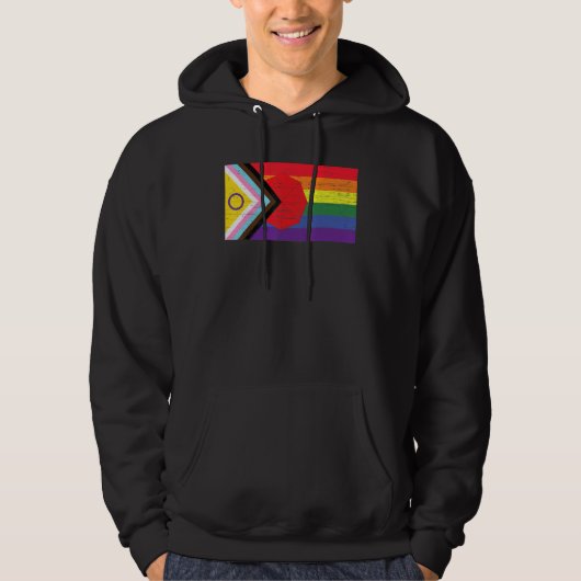 LGBTQ+ Grunge Flag Inclusive Progressive Pride Fla Hoodie (Voorkant)