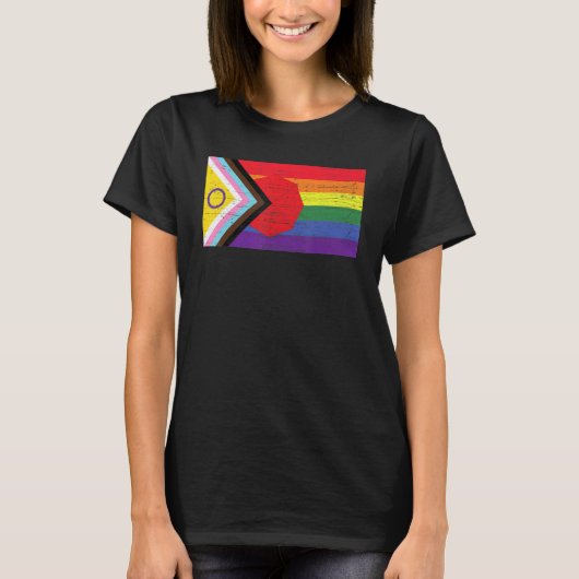 LGBTQ+ Grunge Flag Inclusive Progressive Pride Fla T-shirt (Voorkant)