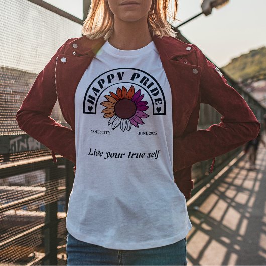 LGBTQ Happy Pride: Zonnebloem in Lesbische vlag Kl T-shirt