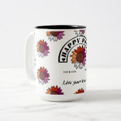 LGBTQ Happy Pride: Zonnebloem in Lesbische vlag Kl Tweekleurige Koffiemok (Voorkant links)