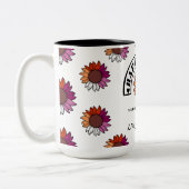 LGBTQ Happy Pride: Zonnebloem in Lesbische vlag Kl Tweekleurige Koffiemok (Links)