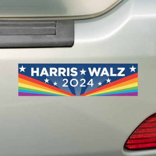 LGBTQ Harris Walz 2024 Bumpersticker (Op auto)