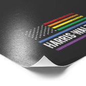 LGBTQ Harris Walz Amerikaanse Vlag Verkiezing 2024 Foto Afdruk (Hoek)