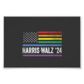 LGBTQ Harris Walz Amerikaanse Vlag Verkiezing 2024 Foto Afdruk (Voorkant)