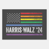 LGBTQ Harris Walz Amerikaanse Vlag Verkiezing 2024 Inpakpapier Vel (Voorkant)