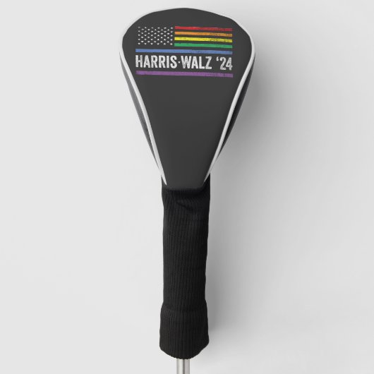 LGBTQ Harris Walz Amerikaanse Vlag Verkiezingen 20 Golfheadcover (Voorkant)