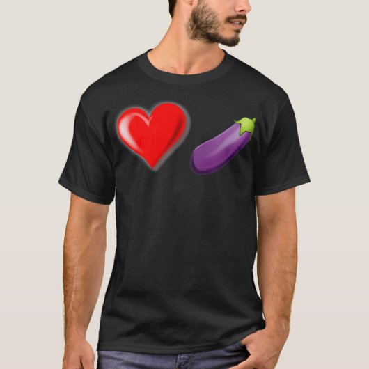 LGBTQ Hart Aubergine Emoji T-shirt (Voorkant)