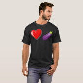 LGBTQ Hart Aubergine Emoji T-shirt (Voorkant volledig)