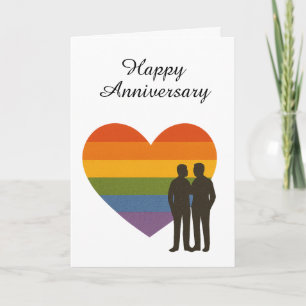 LGBTQ+ Hart Trouwdag Jubileum – Gay Koppel Liefde  Kaart