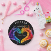 🌈LGBTQ Hart van Pride bruiloft Papieren Bordje (Feest)