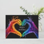 🌈❤️ LGBTQ Hart van Pride-huwelijk Kaart (Staand voorkant)