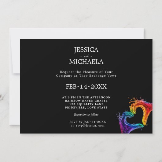 🌈❤️ LGBTQ Hart van Trots bruiloft Kaart (Achterkant)