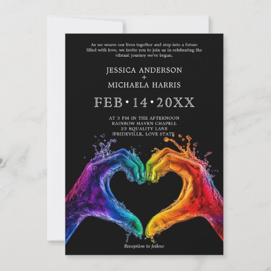 🌈❤️ LGBTQ Hart van Trots bruiloft Kaart (Voorkant)