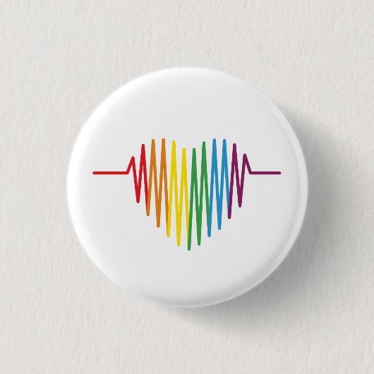 LGBTQ-hartslag Ronde Button 3,2 Cm (Voorkant)