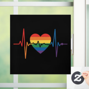 LGBTQ Hartslagen Hart Trots Homoseksueel Lesbienne Raamsticker