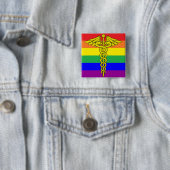 LGBTQ Health Pin Vierkante Button 5,1 Cm (In situ)