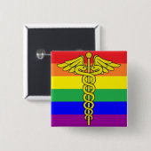 LGBTQ Health Pin Vierkante Button 5,1 Cm (Voorkant /achterkant)