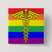 LGBTQ Health Pin Vierkante Button 5,1 Cm (Voorkant)