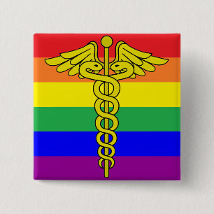 LGBTQ Health Pin Vierkante Button 5,1 Cm