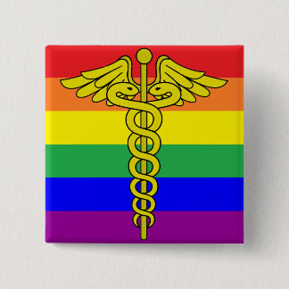 LGBTQ Health Pin Vierkante Button 5,1 Cm