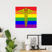 LGBTQ Healthcare Caduceus Sign Wall Art Poster (Thuiskantoor)