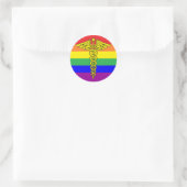 LGBTQ Healthcare Caduceus-Sticker Ronde Sticker (Tas)
